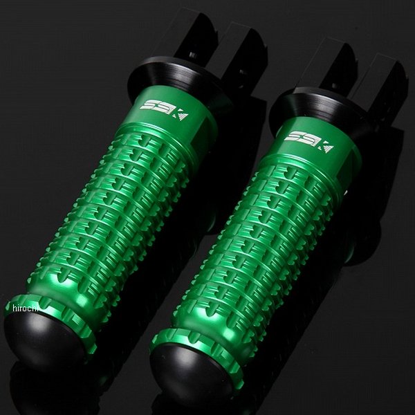 スピードラ SPEEDRA アルミ削り出しステップ スタンダードタイプ ライダー用 黒/緑 AFPS201GN WO店の通販は