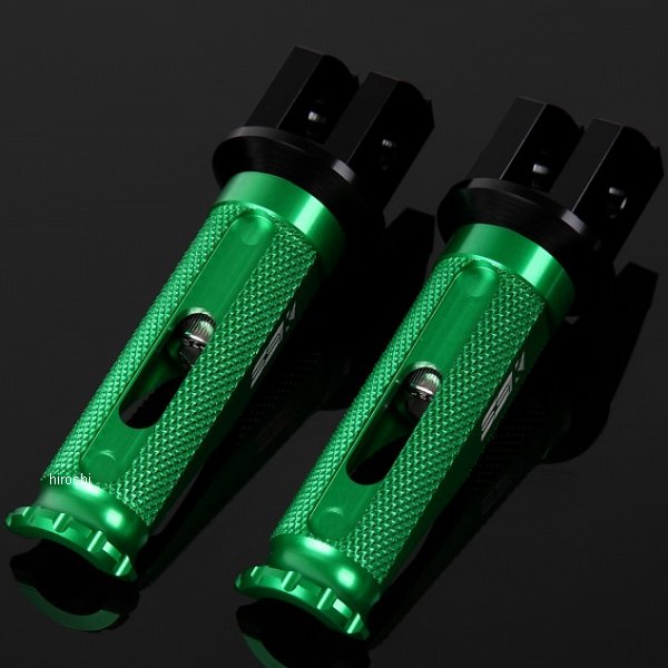 スピードラ SPEEDRA 軽銀削り出し足つき レーシングタイプ 馬乗り用 黒/緑 AFPR201GN WO店
