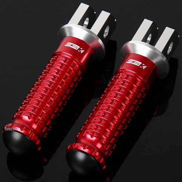 スピードラ SPEEDRA アルミ削り出しステップ スタンダードタイプ ライダー用 シルバー/赤 AFPS113RD WO店
