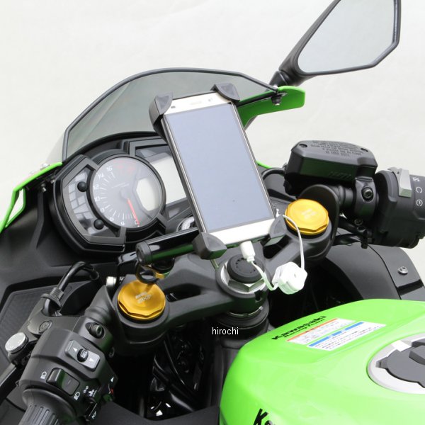 ハリケーン クランプバー USB電源付き 20年 ニンジャ ZX-25R 黒 WO店の