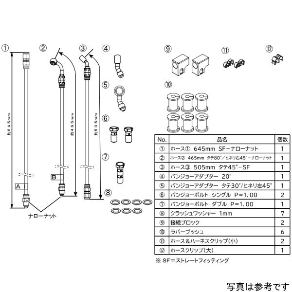 スウェッジラインプロ フロント ブレーキホースキット バイピース 21年 MT-09 黒 クリア マスター&amp;キャリパー BTP370FB WO店_1