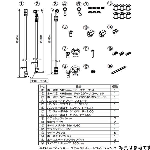 スウェッジラインプロ フロント ブレーキホースキット バイピース 14年