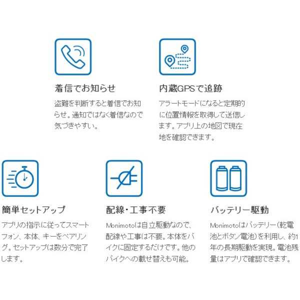 モニモト Monimoto7 モニモト7 バイク用 盗難防止 GPS スマート ...