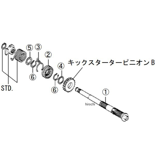 SP武川 キックスタータースピンドルキット Bタイプ WO店