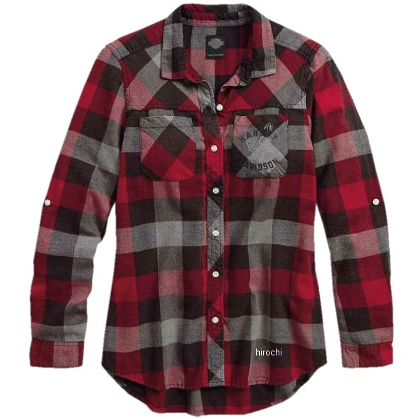 ハーレー純正 新品 長袖 シャツ ブラックレーベル ロールタブスリーブ プレイド レディース 赤 Mサイズ 99110-17VW-000M WO店の通販は 5,182円