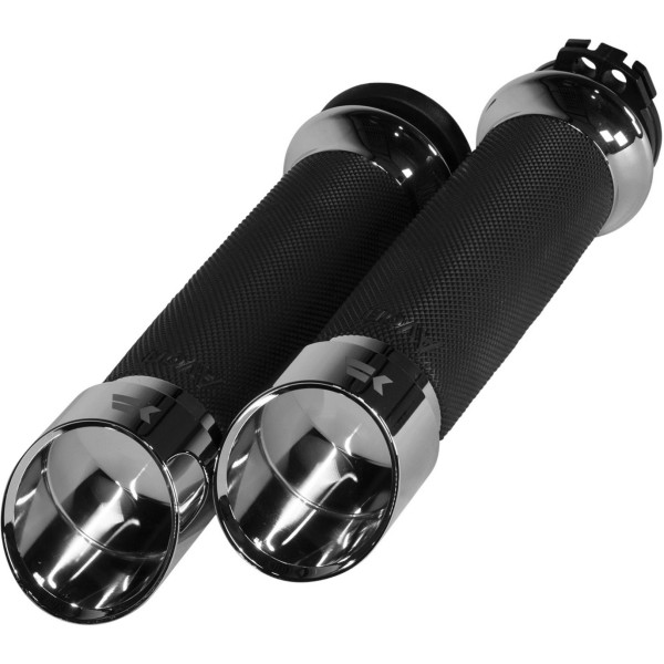 クロームワークス KHROME WERKS エッジグリップ 1" 黒/クローム 0630-2845 WO店
