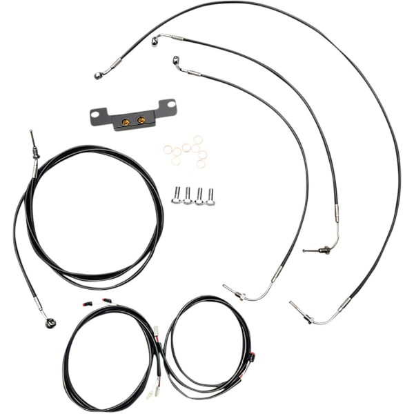 LAチョッパーズ LA CHOPPERS ブレーキラインキット 21年-22年 ハーレー FLHRXS ABS 黒 0662-1118 WO店