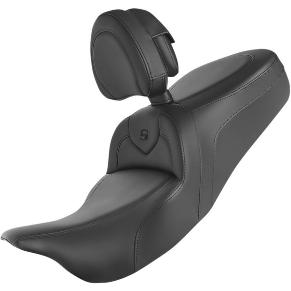 サドルメン SADDLEMEN ロードソファー シート 09年-22年 ハーレー FLHTCUTG バックレスト有 黒 0801-1404 WO店