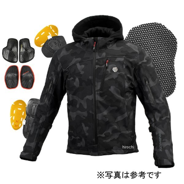 コミネ KOMINE 秋冬モデル プロテクトソフトシェルウインターパーカ ネオオリーブ XLサイズ 4582611192849 WO店