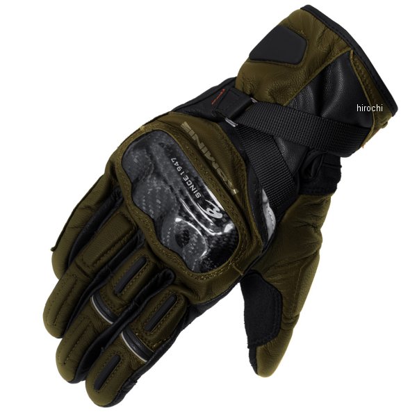 コミネ KOMINE 秋冬モデル プロテクトウインドプルーフレザーグローブHG オリーブ Lサイズ 4582611195062 WO店の通販は