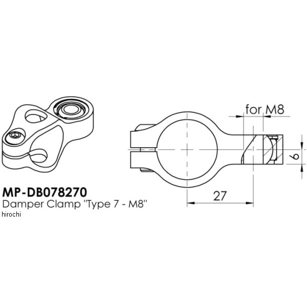ハイパープロ HYPERPRO ボディークランプ 24.6粍 TYPE-7 M8 ゴールド 4538792913285 WO店