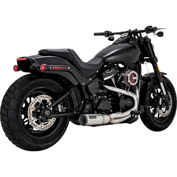バンス&amp;ハインズ VANCE &amp; HINES アップスイープショートマフラー 18年-22年 ハーレー FXBB 黒 1800-2577 WO店