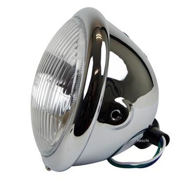 GOODS グッズ 5-34インチ ベイツタイプヘッドライト クローム サイドマウント Ｈ4 G66-84101 WO店