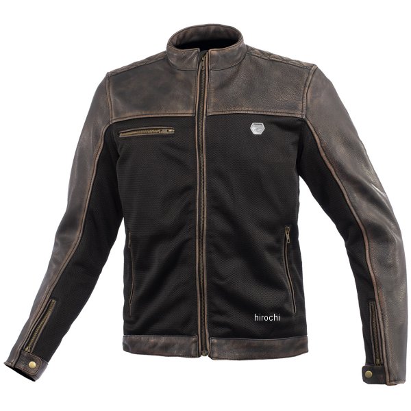 コミネ KOMINE 春夏モデル ハーフレザーメッシュジャケット ビンテージブラウン Sサイズ 4582611209417 WO店