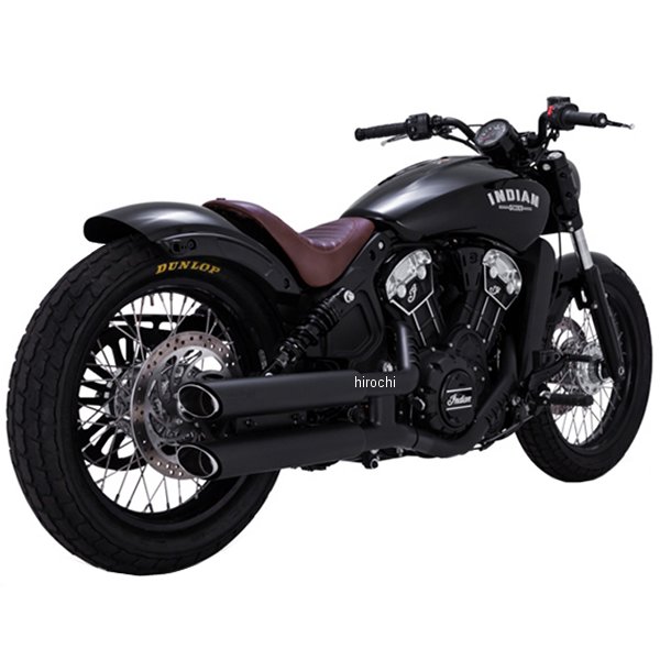 バンス&ハインズ VANCE&HINES PCX スリップオンマフラー ツインスラッシュ 3インチ 15年-21年 インディアン スカウト ボバー 黒 48323 WO店
