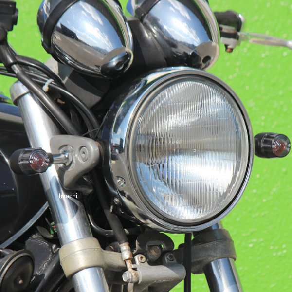 MADMAX バイク用品 汎用 丸形ミニヨーロピアンウィンカー ブラック/オレンジ 2個SET/HONDA KAWASAKI SUZUKI YAMAHA カスタム【送料800円】