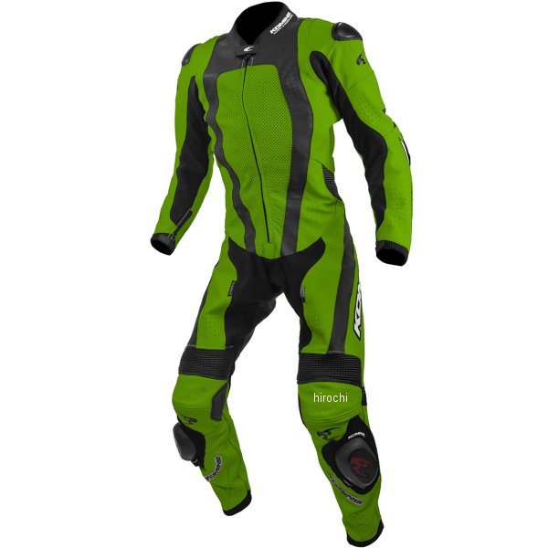 コミネ KOMINE 春夏モデル レザースーツ ライムグリーン Lサイズ