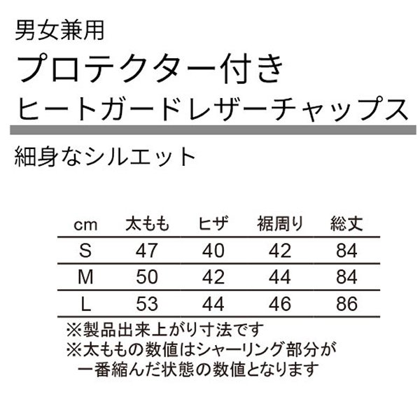 デグナー DEGNER プロテクター付きヒートガードレザーチャップス 黒 Lサイズ 4524486104305 WO店_5