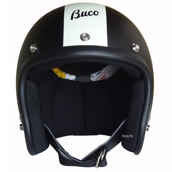 ブコ BUCO ジェットヘルメット ベビーブコ ストライプ マットブラック/マットアイボリーライン SMサイズ 0107BBCS02M013 WO店_1