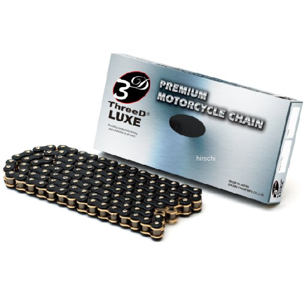 EKチェーン 江沼チェーン ThreeD LUXEシリーズ 520L/3D 110L カシメジョイント ブラック/ゴールド 4571291789197 WO店