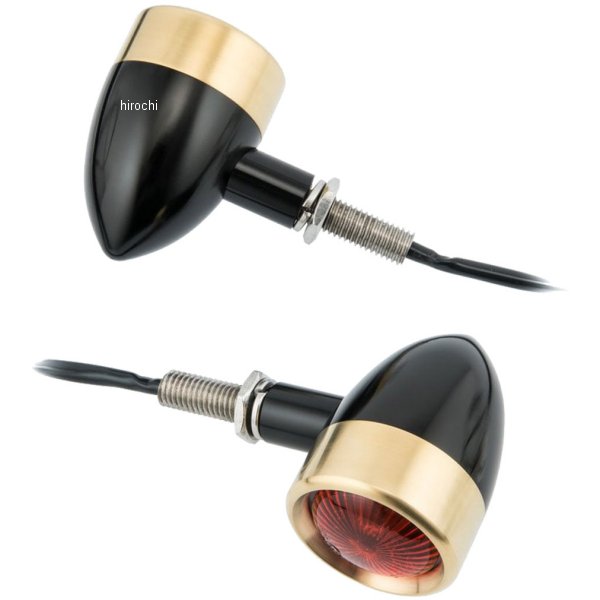 モートーンカスタムズ ウインカー アルミビレット M10 汎用 2個 黒/ブラス 4550255913731 WO店の通販は