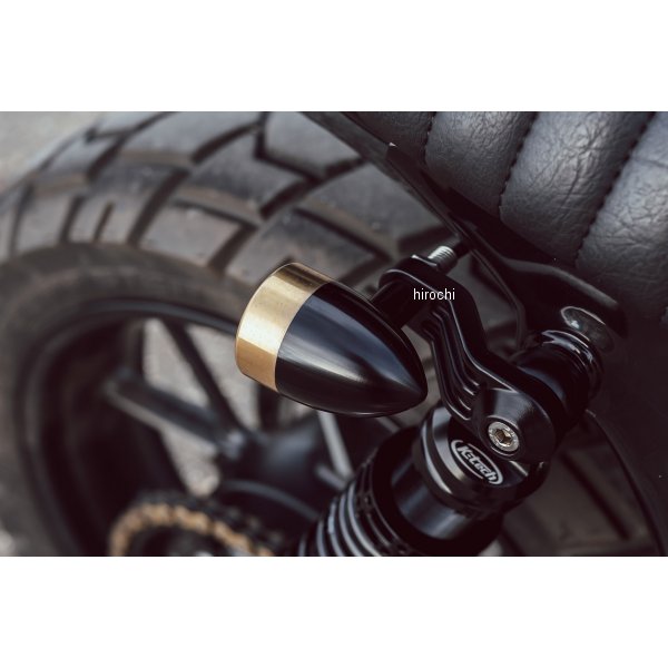 モートーンカスタムズ ウインカー アルミビレット M10 汎用 2個 黒/ブラス 4550255913731 WO店_1