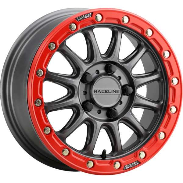 Raceline Wheels Alpha Beadlock ホイール 15x7 - 5/114.3 - 3+4 (+25 mm) 赤/ガンメタ 0230-1438 WO店