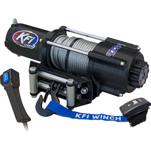 Kfi Products UTV ウインチ 4500LB 黒 4505-0939 WO店