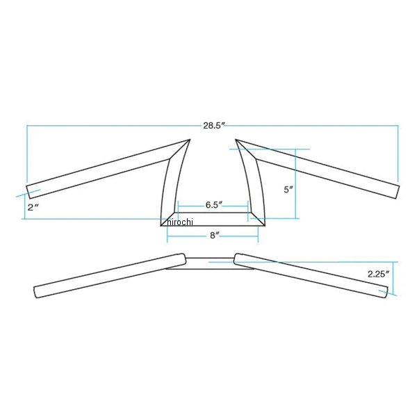 Biltwell ビルトウェル 7/8in キーストーンハンドルバー ブラック 6101-2012 WO店_2