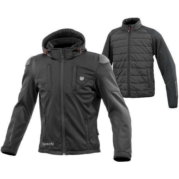 コミネ KOMINE 秋冬モデル ハイプロテクトソフトシェルシステムパーカセット 黒 Sサイズ 4582611236000 WO店