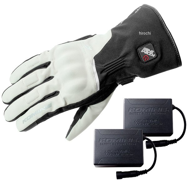コミネ KOMINE 2024年秋冬モデル プロテクトエレクトリックヒートグローブ セット ライトグレー 3XLサイズ EK-2175 WO店