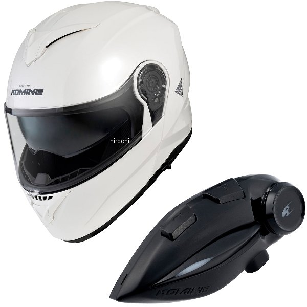 HK-171+i コミネ KOMINE フルフェイスヘルメット&amp;モーターサイクルインターカム パールホワイト Lサイズ HK-171 + i WO店