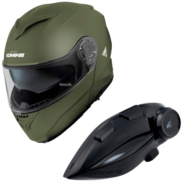 HK-171+i コミネ KOMINE フルフェイスヘルメット&amp;モーターサイクルインターカム オリーブ Mサイズ HK-171 + i WO店
