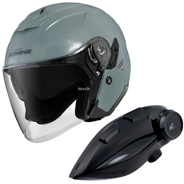 HK-172+i コミネ KOMINE フルフェイスヘルメット&amp;モーターサイクルインターカム バサルトグレー Mサイズ HK-172 + i WO店