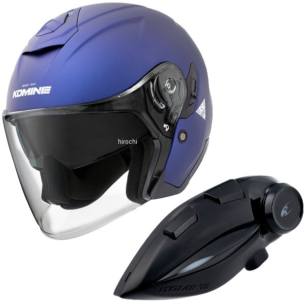 HK-172+i コミネ KOMINE フルフェイスヘルメット&amp;モーターサイクルインターカム マットメタルブルー XLサイズ HK-172 + i WO店
