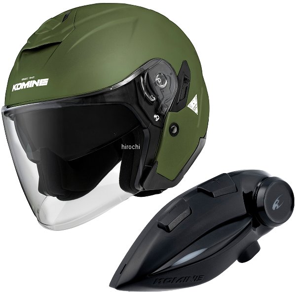 HK-172+i コミネ KOMINE フルフェイスヘルメット&amp;モーターサイクルインターカム オリーブ XLサイズ HK-172 + i WO店