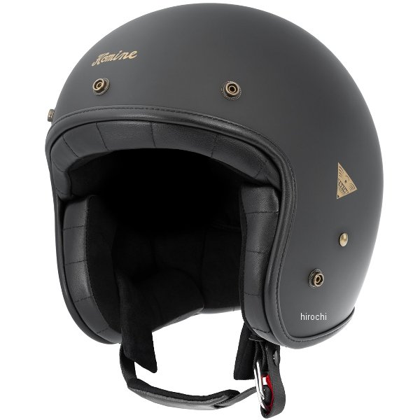 コミネ KOMINE ヘリテージレザージェットヘルメット ソリッドマットブラック Lサイズ HK-195 WO店