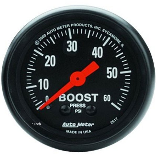 オートメーター Autometer Z-Series 52mm 0-60 PSI メカニカル ブーストゲージ ATM2617 WO店