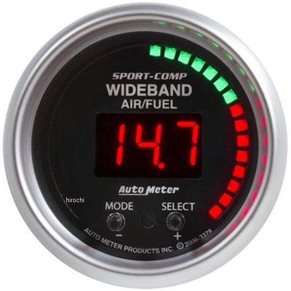 オートメーター Autometer Sport-Comp 52mm ワイドバンド エア/フューエルゲージ ATM3378 WO店