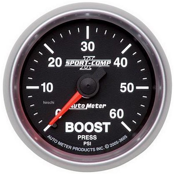 オートメーター Autometer Sport-Comp II メカニカル 52mm 0-60 PSI メカニカル ブーストゲージ ATM3605 WO店
