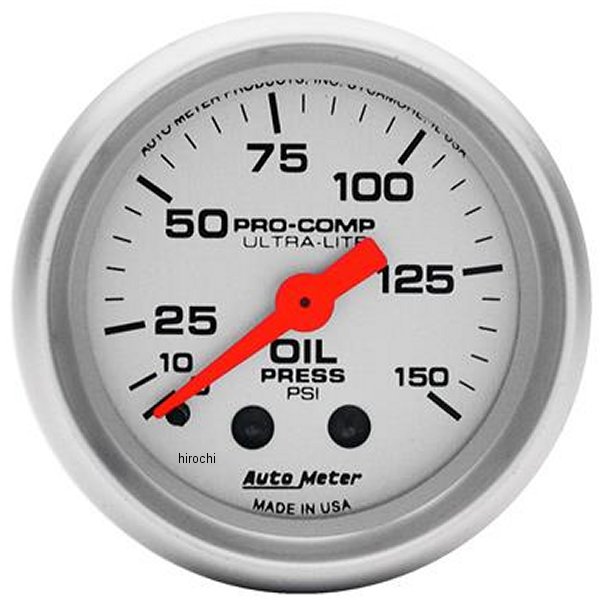 オートメーター Autometer Ultra-Lite 52mm 0-150 PSI メカニカル 油圧計 ATM4323 WO店