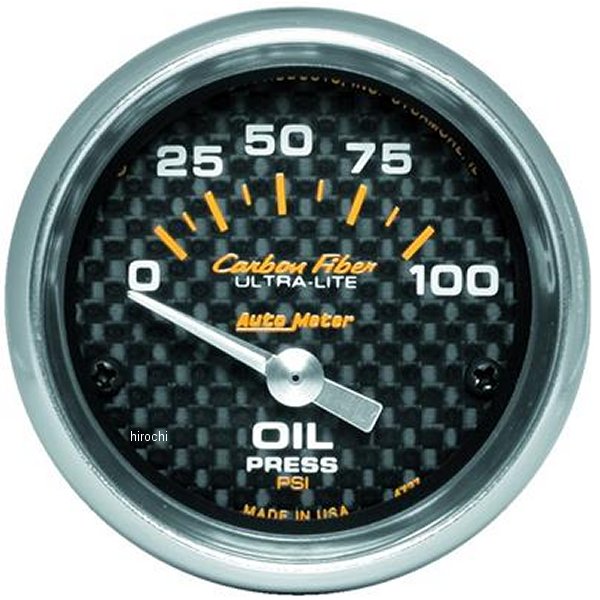 オートメーター Autometer Carbon Fiber 52mm 100 PSI 電子油圧計 ATM4727 WO店