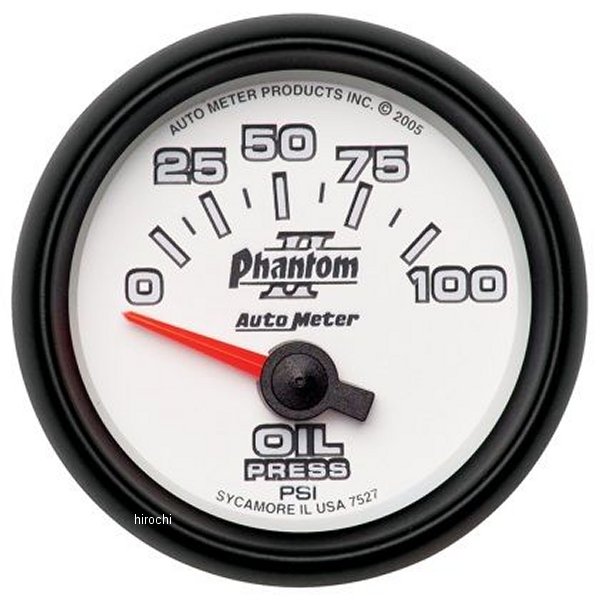 オートメーター Autometer Phantom II 52mm ショートスイープ電子式 0-100psi 油圧計 atm7527 WO店の通販は