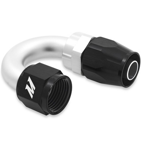 Mishimoto アルミニウム -10AN 180 Degree フィッティング 黒 MISMMFT-SW-10-180 WO店