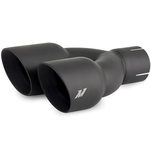 Mishimoto Dual オフセット Tips 2.5in Inlet 3インチ Outlet Slash Cut 黒 MISMMEXH-TIP-FSTBK WO店