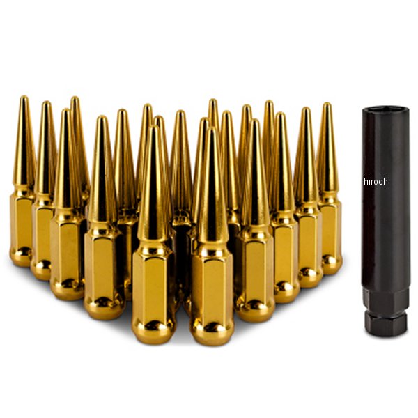 Mishimoto スチール スパイク ラグナット M12x1.5 20個セット ゴールド misMMLG-SP1215-20GD WO店の通販は