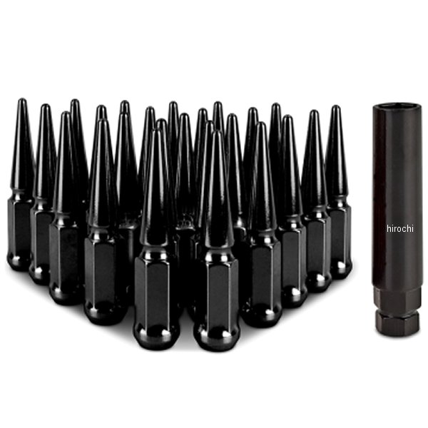 Mishimoto スチール スパイク ラグナット M12 x 1.5 24個セット 黒 MISMMLG-SP1215-24BK WO店