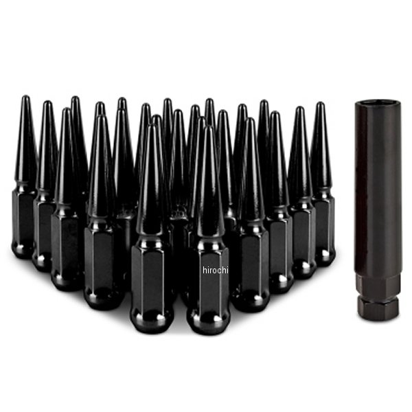 Mishimoto スチール スパイク ラグナット M14 x 1.5 24個セット 黒 MISMMLG-SP1415-24BK WO店