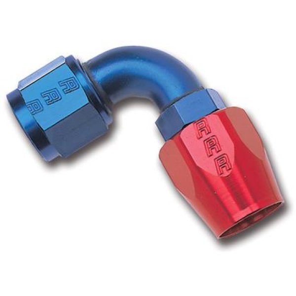 Russell パフォーマンス -10 AN レッド/ブルー 90 Degree Full Flow ホースエンド RUS610180 WO店