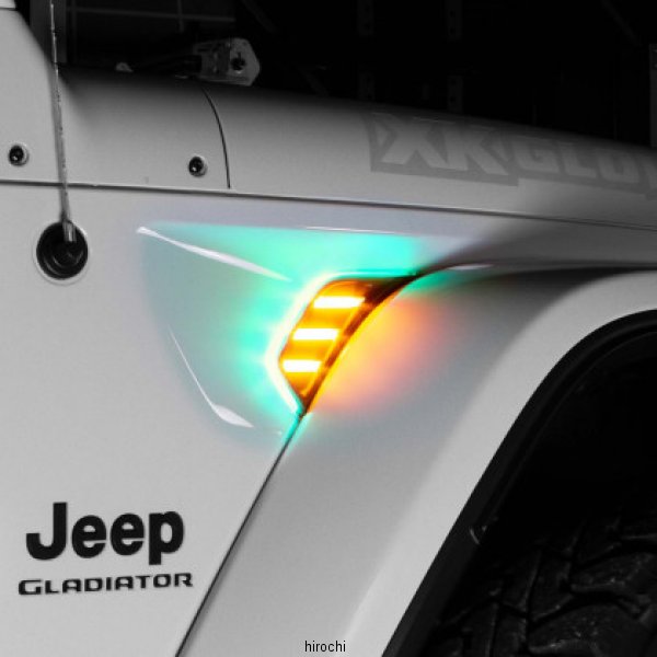 XK Glow XKクローム JEEP Air Vent Light Light RGB + アンバー